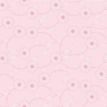 Outline Pink Leaves On Pink Seamless Background. Botanical Endless Pattern For Fabric Print, For Wallpaper, For Web, For Print Art Design Stock Vector Illustration For Web, For Print