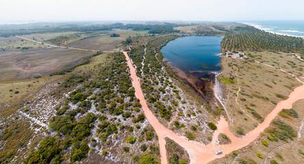 Wall Mural - Imagem Aérea da Lagoa Azul na Península de Maraú, Bahia, Brasil