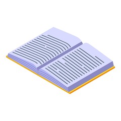 Poster - Cozy home open book icon. Isometric of cozy home open book vector icon for web design isolated on white background