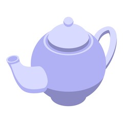 Wall Mural - Porcelain tea pot icon. Isometric of porcelain tea pot vector icon for web design isolated on white background