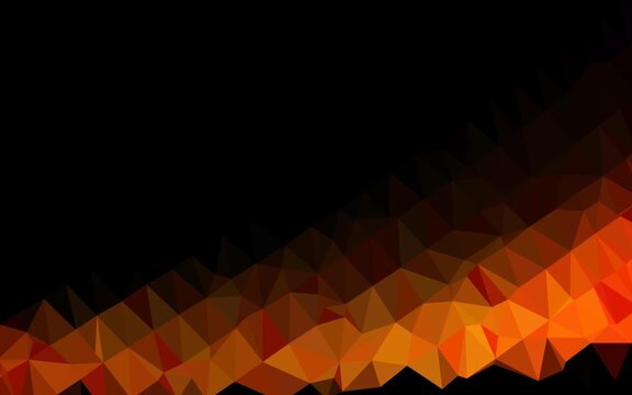 Light Orange vector shining triangular background.