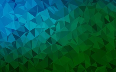 Dark Blue, Green vector polygonal pattern.