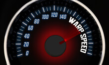 Warp Speed Fast Quick Response Speedometer Urgent Action Now 3d Illustration