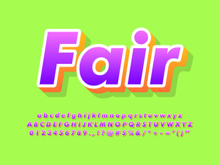 Fototapete - Simple Purple and Orange Text Effect