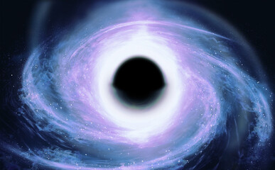 Wall Mural - image of open deep space. computer model black hole image