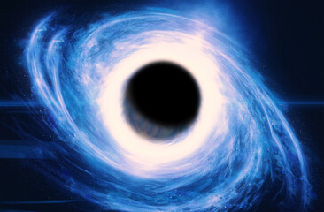 Wall Mural - image of open deep space. computer model black hole image