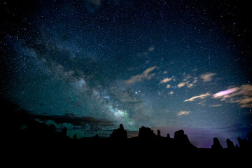 Arches National Park with milky way above