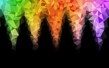 Light Multicolor, Rainbow vector shining triangular background.