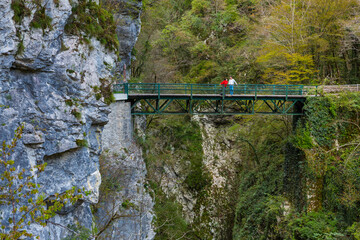 Devil's Bridge, Tolmin Gorges, Soca Valley, Triglav National Park, Julian Alps, Municipality of Tolmin, Slovenia, Europe