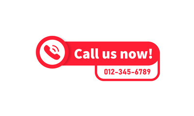 Poster - Call us now button. Call sign. Phone number. Vector on isolated white background. EPS 10