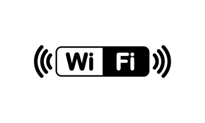 Poster - Wifi icon in black. Internet connection. Vector on isolated white background. EPS 10