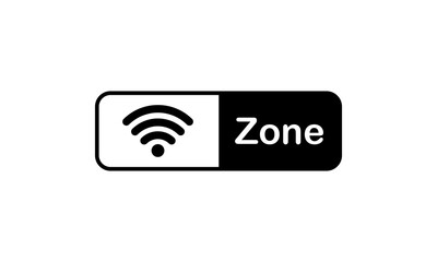 Poster - Wifi zone icon in black. Wifi signal. Vector on isolated white background. EPS 10