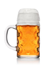 Wall Mural - Mug of light pilsner beer isolated on white