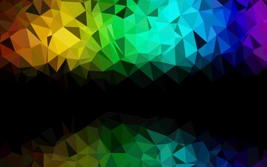 Dark Multicolor, Rainbow vector abstract polygonal layout.