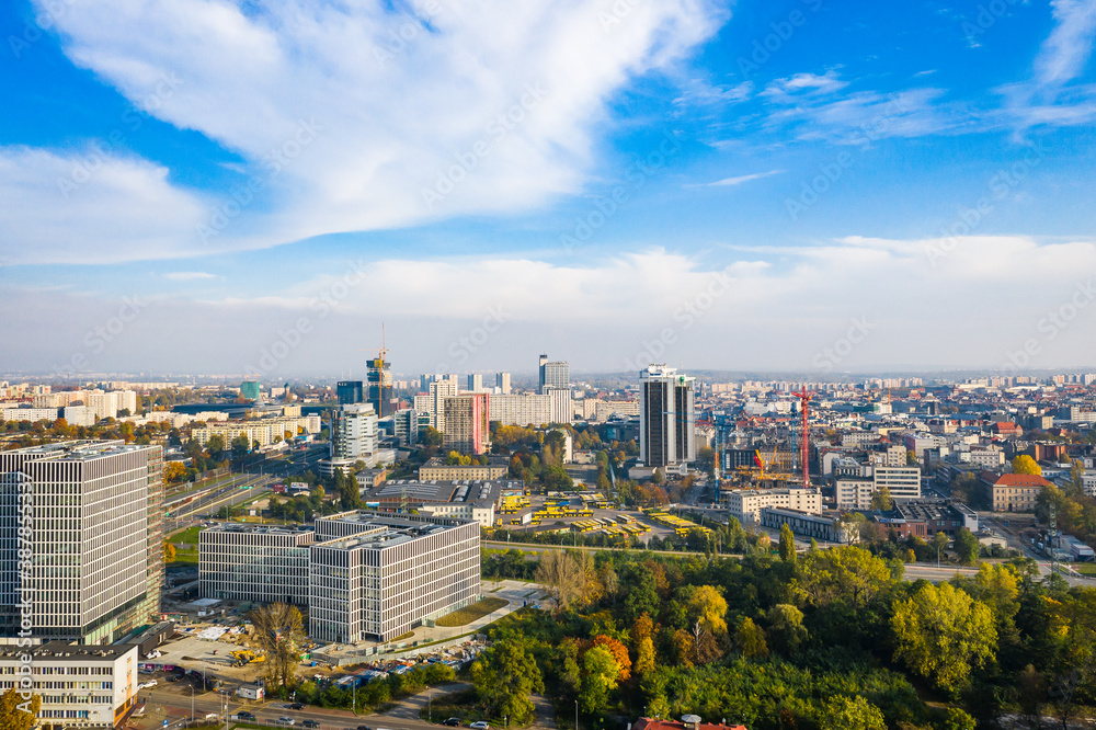 Obraz na płótnie panorama katowice- śląsk, south poland / modern clean city on a sunny day w salonie