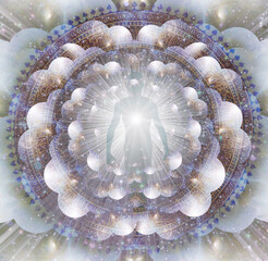 Wall Mural - shining aura and rays of light. 3d rendering