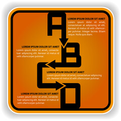 Fototapete - Abstract business vector background with four steps in ABCD labels