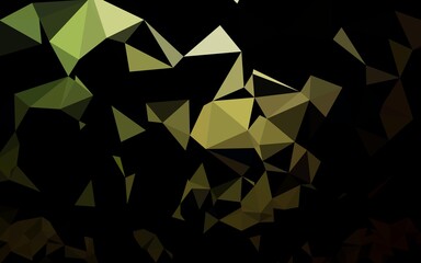  Dark Green vector triangle mosaic texture.