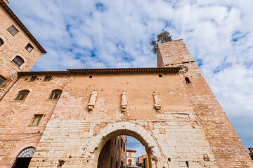 Wall Mural - 'Porta Consolare' (Consular Gate), the monumental entrance of Spello, a charming little town in Umbria