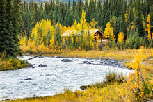 Scenic View Of Savage River In Denali National Park At Fall