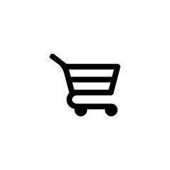 Poster - Shopping cart icon in black. Basket. Vector on isolated white background. EPS 10