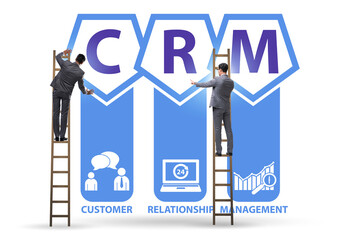 CRM custromer relationship management concept with businessman