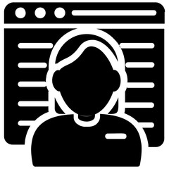 
A female programmer, software engineer or web developer 
