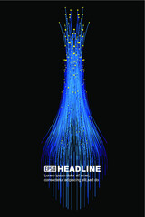 Leinwandbilder - The upward emission of particle rays, the background of Internet technology.
