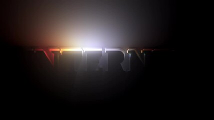 Poster - Internet word highlighted with different light from different sides. Bright colorful 3d render.