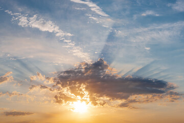 Wall Mural - morning landscape with sunrise