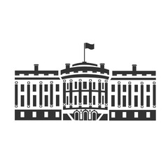 USA White House vector icon isolated on white background. Travel landmark. Architecture of Washington.