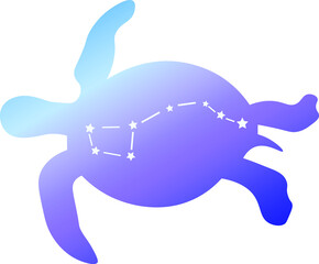 Wall Mural - Gradient turtle with constellation. Vector animal isolate on white background. Concept for logo, print, cards