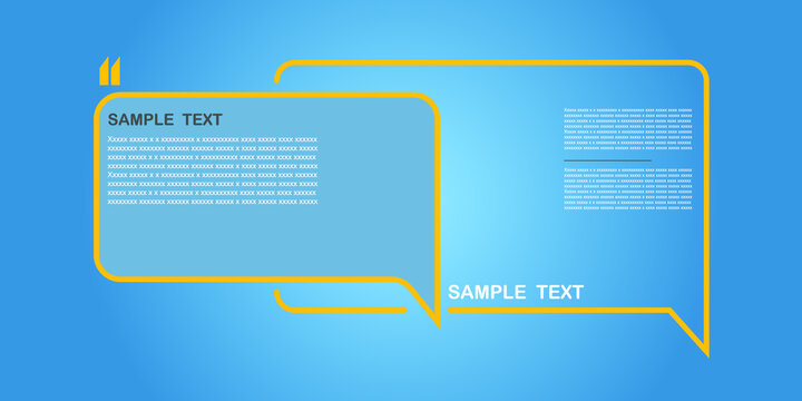 Speech bubble news on blue background orange-yellow bubble frame templates to add text to the frame graphic in a minimal format. Advertising media for communication.