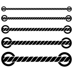 Canvas Print - black rope with white background. vector illustration