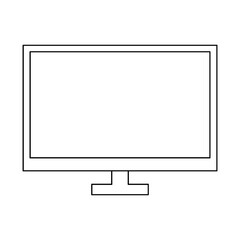 Poster - PC line icon. Vector illustration. Empty screen computer monitor in flat style. Monitor technology icon.