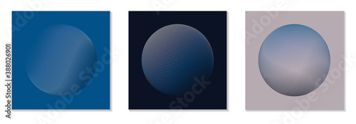 Fotomural grid planet square sequence night blue shades