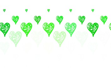 Poster - Light Green vector background with hearts.