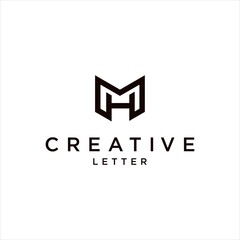 Aufkleber - Initial MH Logo Design, HM Letter Vector Illustration