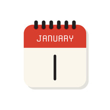 Calendar 1st Of January Flat Icon