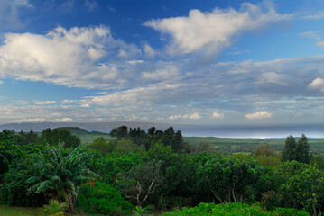 View of Lanai from Kualapuu on Molokai Hawaii