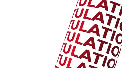Poster - CONGRATULATIONS red color 3D text cylinder kinetic looping motion