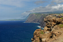 Portrait Of North Coast Molokai Highest Sea Cliffs In The World