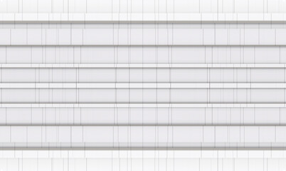 Poster - 3d rendering. white gray square parallel bar tiles pattern roof wall background.