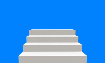 Fototapete - 3d rendering. white stair up to blank clear blue sky background.