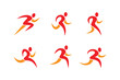 Running people icons and symbols set.