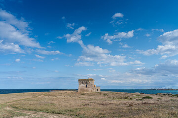 Beach hike to the Torre Guaceto in Apulia, Italy through the maritime nature reserve