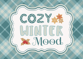 Wall Mural - Cozy Winter Mood fancy cartoon vector illustration