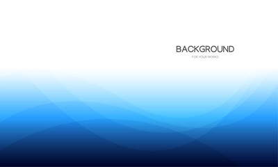 Aufkleber - Blue abstract background with wavy lines and shapes.