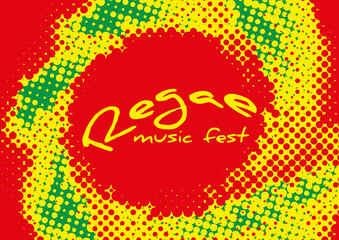 Leinwandbilder - Flyer for reggae music fest with halftone background