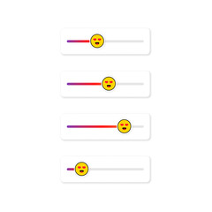 Poster - Set of slider emoji for social networks. Lovely emoticon. Stories screen user interface button social media design. Vector on isolated white background. EPS 10.